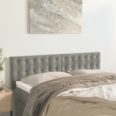vidaXL Cabeceros 2 unidades terciopelo gris claro 72x5x78/88 cm