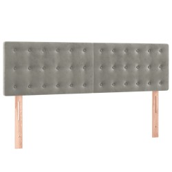 vidaXL Cabeceros 2 unidades terciopelo gris claro 72x5x78/88 cm