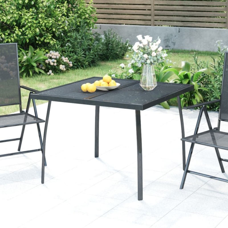 vidaXL Mesa de jardín malla de acero gris antracita 100x100x72 cm vidaXL Mesa de jardín malla de acero gris antracita 100x100x72 cm