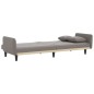 vidaXL Sofá cama con portavasos tela gris taupé vidaXL Sofá cama con portavasos tela gris taupé