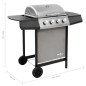 vidaXL Barbacoa de gas con 4 fogones negro y plateado vidaXL Barbacoa de gas con 4 fogones negro y plateado