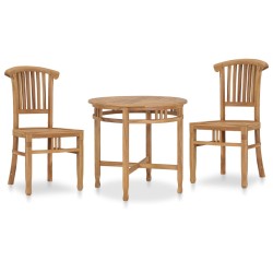 vidaXL Conjunto de comedor de jardín 3 piezas madera maciza de teca