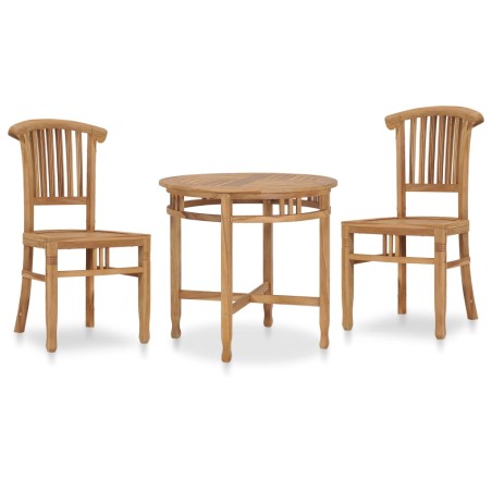 vidaXL Conjunto de comedor de jardín 3 piezas madera maciza de teca