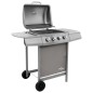 vidaXL Barbacoa de gas con 4 fogones plateado