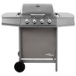 vidaXL Barbacoa de gas con 4 fogones plateado