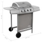 vidaXL Barbacoa de gas con 4 fogones plateado