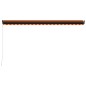 vidaXL Toldo retráctil manual naranja y marrón 500x300 cm vidaXL Toldo retráctil manual naranja y marrón 500x300 cm