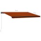 vidaXL Toldo retráctil manual naranja y marrón 500x300 cm vidaXL Toldo retráctil manual naranja y marrón 500x300 cm