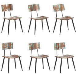 vidaXL Sillas de comedor 6 unidades madera maciza reciclada  