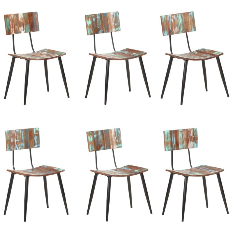 vidaXL Sillas de comedor 6 unidades madera maciza reciclada vidaXL Sillas de comedor 6 unidades madera maciza reciclada