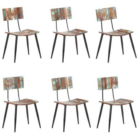 vidaXL Sillas de comedor 6 unidades madera maciza reciclada  