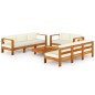 vidaXL Muebles de jardín 8 pzas cojines crema madera de acacia vidaXL Muebles de jardín 8 pzas cojines crema madera de acacia
