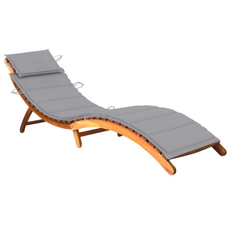 vidaXL Tumbona de jardín con cojín madera maciza de acacia 