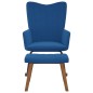 vidaXL Silla mecedora con reposapiés terciopelo azul vidaXL Silla mecedora con reposapiés terciopelo azul
