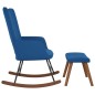 vidaXL Silla mecedora con reposapiés terciopelo azul vidaXL Silla mecedora con reposapiés terciopelo azul