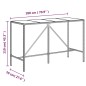 vidaXL Mesa alta bar con superficie vidrio ratán PE gris 180x70x110 cm vidaXL Mesa alta bar con superficie vidrio ratán PE gris 180x70x110 cm