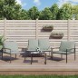 vidaXL Juego muebles de jardín 3 pzas y cojines acero gris antracita