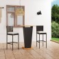 vidaXL Set de muebles de bar jardín 3 piezas y cojines ratán PE negro vidaXL Set de muebles de bar jardín 3 piezas y cojines ratán PE negro