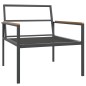 vidaXL Juego muebles de jardín 3 pzas y cojines acero gris antracita