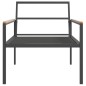 vidaXL Juego muebles de jardín 3 pzas y cojines acero gris antracita