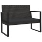 vidaXL Banco de jardín con cojines ratán sintético negro 106 cm vidaXL Banco de jardín con cojines ratán sintético negro 106 cm