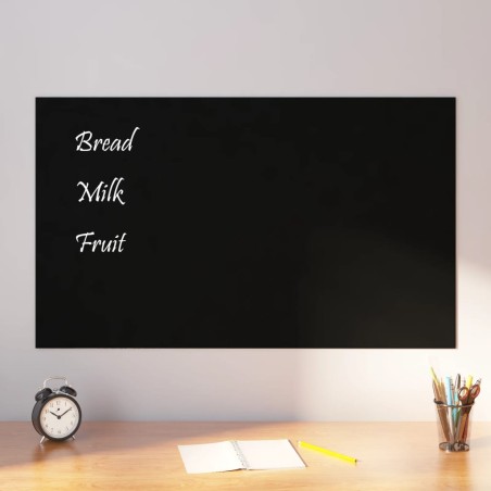 vidaXL Pizarra magnética de pared vidrio templado negro 100x60 cm