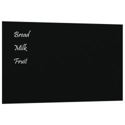 vidaXL Pizarra magnética de pared vidrio templado negro 100x60 cm