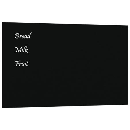vidaXL Pizarra magnética de pared vidrio templado negro 100x60 cm