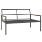 vidaXL Juego muebles de jardín 3 pzas y cojines acero gris antracita