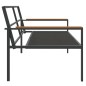 vidaXL Juego muebles de jardín 3 pzas y cojines acero gris antracita