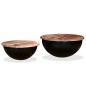 vidaXL Set de 2 mesas de centro madera reciclada negra forma de bol vidaXL Set de 2 mesas de centro madera reciclada negra forma de bol