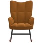 vidaXL Silla mecedora de terciopelo marrón