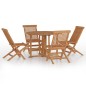 vidaXL Set de comedor de jardín plegable 5 pzas madera maciza de teca vidaXL Set de comedor de jardín plegable 5 pzas madera maciza de teca