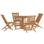 vidaXL Set de comedor de jardín plegable 5 pzas madera maciza de teca vidaXL Set de comedor de jardín plegable 5 pzas madera maciza de teca