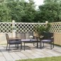 vidaXL Juego de muebles de jardín con cojines 4 piezas acero negro