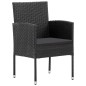 vidaXL Juego de comedor para jardín 7 piezas negro