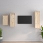 vidaXL Muebles para TV 3 piezas madera maciza de pino