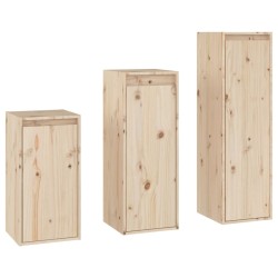 vidaXL Muebles para TV 3 piezas madera maciza de pino