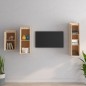 vidaXL Muebles para TV 3 piezas madera maciza de pino