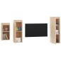 vidaXL Muebles para TV 3 piezas madera maciza de pino