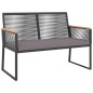 vidaXL Juego de muebles de jardín con cojines 4 piezas acero negro