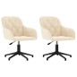 vidaXL Sillas de comedor giratorias 2 uds terciopelo crema