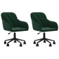 vidaXL Sillas de comedor giratorias 2 unidades terciopelo verde oscuro vidaXL Sillas de comedor giratorias 2 unidades terciopelo verde oscuro