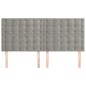 vidaXL Cabeceros 4 unidades de terciopelo gris claro 80x5x78/88 cm