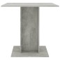vidaXL Mesa de comedor madera contrachapada gris hormigón 80x80x75 cm