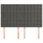 vidaXL Cabeceros 4 unidades terciopelo gris oscuro 72x5x78/88 cm