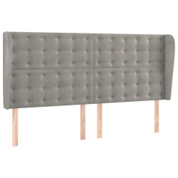 vidaXL Cabecero con orejas de terciopelo gris claro 163x23x118/128 cm