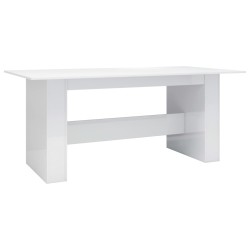 vidaXL Mesa de comedor madera de ingeniería blanco brillo 180x90x76 cm