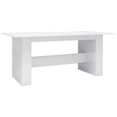 vidaXL Mesa de comedor madera de ingeniería blanco brillo 180x90x76 cm