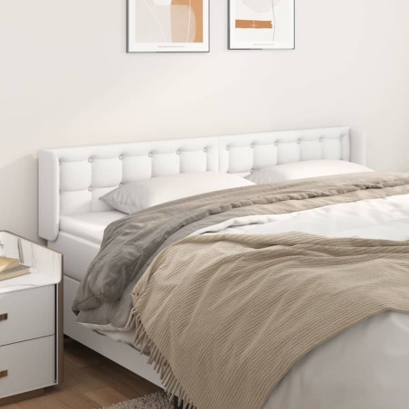 vidaXL Cabecero de cuero sintético blanco 163x16x78/88 cm